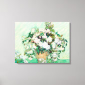 花瓶の静物画・バラ by ヴィンセント・ヴァン・ゴッホ キャンバスプリント (正面)