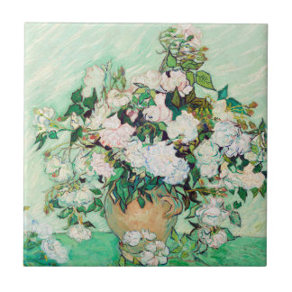 花瓶の静物画 ローズ ヴィンセント・ヴァン・ゴッホ タイル
