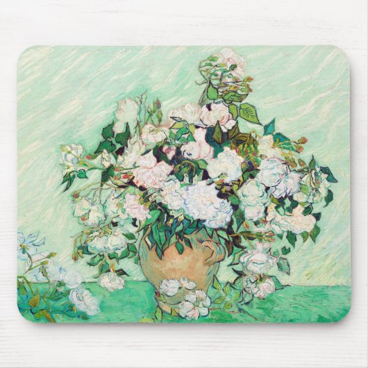 花瓶の静物画 ローズ ヴィンセント・ヴァン・ゴッホ マウスパッド (正面)