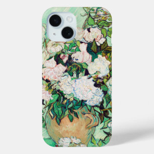 花瓶の静物画 ローズ ヴィンセント・ヴァン・ゴッホ iPhone 15ケース
