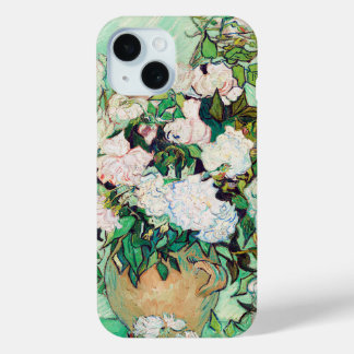 花瓶の静物画 ローズ ヴィンセント・ヴァン・ゴッホ iPhone 15ケース