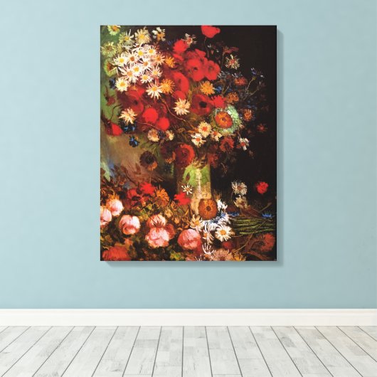 花瓶の静物画 ヴィンセント・ヴァン・ゴッホ キャンバスプリント (インサイチュ (ウッドフロア))