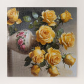 花瓶の黄色いバラ ジグソーパズル (横)