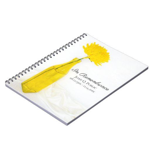花瓶の黄色い花のお祝い葬式 ノートブック (左側)