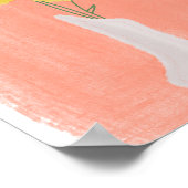 花瓶の黄色い花手描きアートB ポスター (角)