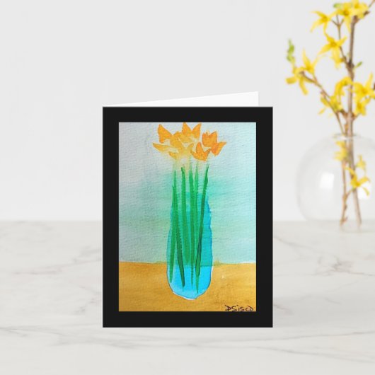 花瓶の黄色い花 カード (黄色い花)