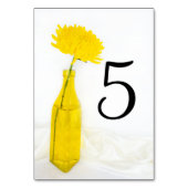 花瓶の黄色結婚い花 テーブルナンバー (正面)