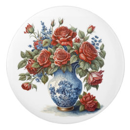 花瓶エレガントのバラ セラミックノブ