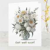 花瓶エレガントの中のボホアートの花が早く良くなる カード (黄色い花)