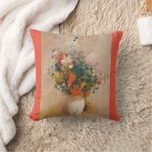 花瓶オレンジ赤ポートレート装飾用クッション クッション (ブランケット)