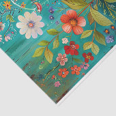 花瓶カラフルの切り離し花を持つ鳥 薄葉紙 (詳細)