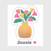 花瓶カラフル花束 シール (シート)