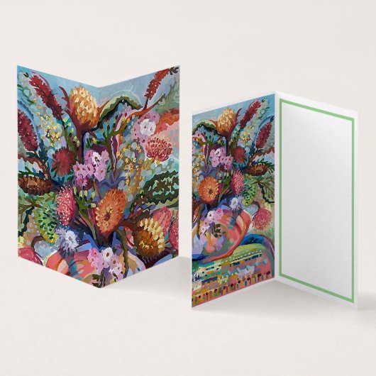 花瓶カードにオーストラリアの野生の花 (内部&外部)