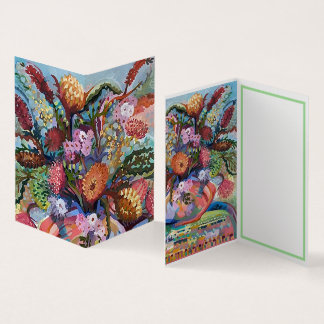 花瓶カードにオーストラリアの野生の花