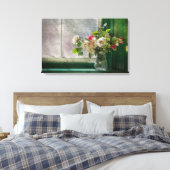 花瓶ガラス窓、フローラフラワーアートキャンバス印刷 キャンバスプリント (インサイチュ (寝室))