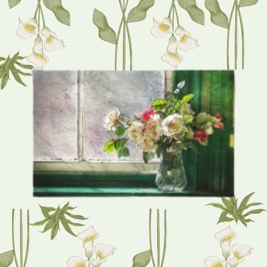 花瓶ガラス窓、フローラフラワーアートキャンバス印刷 キャンバスプリント
