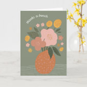 花瓶シンプルに花ありがとうグリーティングカード カード (黄色い花)