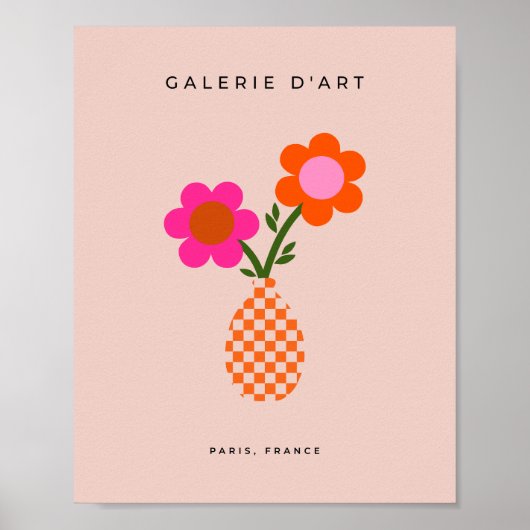 花瓶ピンクオレンジニュートラル ポスター (正面)