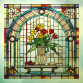 花瓶フェイクにステンドグラスの花 ウィンドウサイン (シート3)