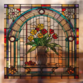 花瓶フェイクにステンドグラスの花 ウィンドウサイン (シート2)