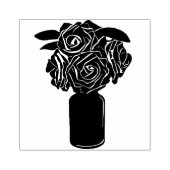 花瓶ブラックバラオリジナルシルエット静止寿命 ラバースタンプ (インプリント)