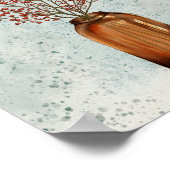 花瓶ポスターに入ったIlexの果実 ポスター (角)