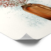 花瓶ポスターに入ったIlexの果実 ポスター (角)