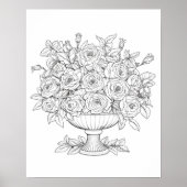 花瓶ポスターのバラに色をつける準備ができている ポスター (正面)