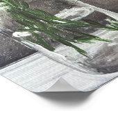 花瓶ポスタ澄んーの白い花 ポスター (角)