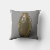 花瓶ポートレートグレー装飾用クッション クッション (裏面)