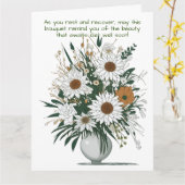 花瓶モダンの中のボホアートの花が早く良くなる カード (黄色い花)