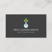 花瓶モダンロゴ清掃サービス、ホスピタリティ 名刺 (正面)