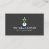 花瓶モダンロゴ清掃サービス、ホスピタリティ 名刺 (正面)