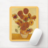花瓶入りのヒマワリ(F454)ヴァンゴッホファインアート マウスパッド (マウス)