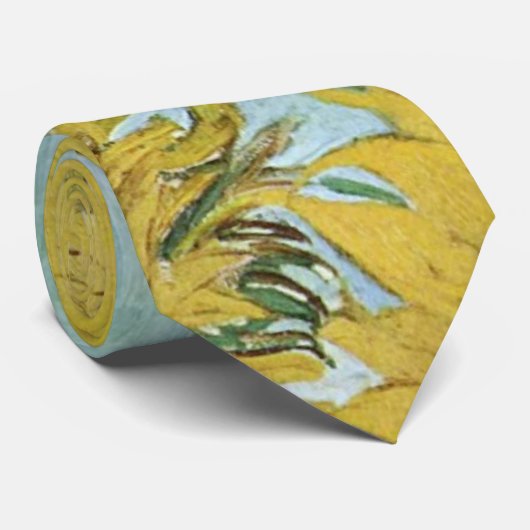 花瓶入りのヒマワリ(F456)ヴァンゴッホファインアート ネクタイ (ロール)