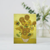 花瓶入りのヒマワリ(F458)ヴァンゴッホファインアート ポストカード (スタンド正面)
