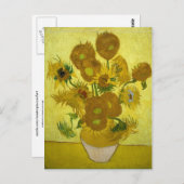花瓶入りのヒマワリ(F458)ヴァンゴッホファインアート ポストカード (正面/裏面)