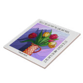 花瓶入りチューリップ/詩篇118:24 タイル (側面)