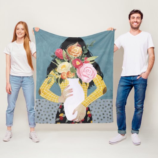 花瓶女 フリースブランケット (インサイチュ)