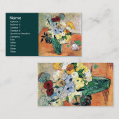 花瓶日本のバラアネモネヴァンゴッホファインアート 名刺 (正面/裏面)