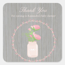 花瓶素朴の赤ちゃんシャワーシールの花