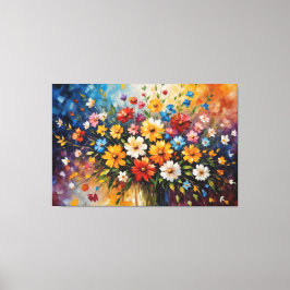 花瓶絵を描に入った花 キャンバスプリント