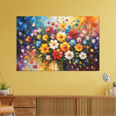 花瓶絵を描に入った花 キャンバスプリント (インサイチュ (リビング))