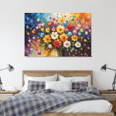 花瓶絵を描に入った花 キャンバスプリント (インサイチュ (寝室))