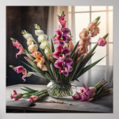 花瓶絵を描グラジオラスのAのグラジオラス1:1 ポスター (正面)