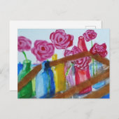 花瓶絵画はがきのアクリルの花 シーズンポストカード (正面/裏面)
