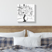 花瓶花束ミニマルモダンリスト キャンバスプリント (インサイチュ (寝室))