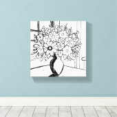 花瓶花束ミニマルモダンリスト キャンバスプリント (インサイチュ (ウッドフロア))