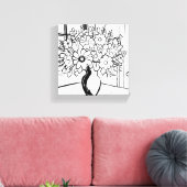 花瓶花束ミニマルモダンリスト キャンバスプリント (インサイチュ (リビング))