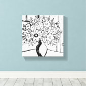 花瓶花束ミニマルモダンリスト キャンバスプリント (インサイチュ (ウッドフロア))